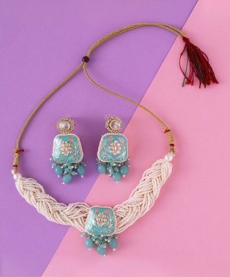 Cierra Alloy Gold-plated Blue Jewellery Set(Pack of 3)