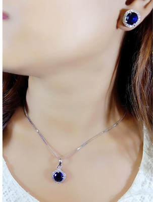 MK Gallery Alloy Blue Jewellery Set(Pack of 1)