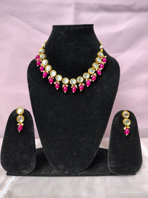 deuka Metal Pink Jewellery Set(Pack of 1)