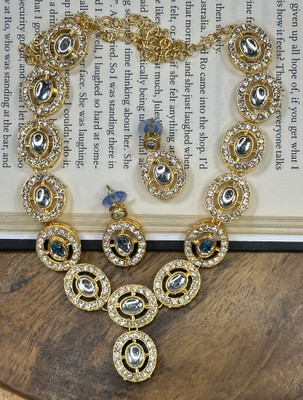 JN Handicraft Alloy Gold-plated Gold, White Jewellery Set(Pack of 3)