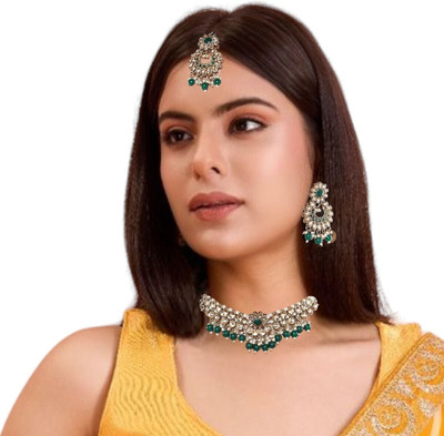 JWELLA Alloy Gold-plated Multicolor Jewellery Set(Pack of 1)