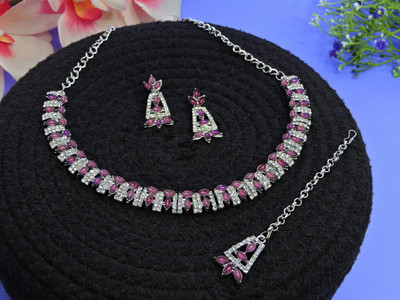 VATSALYA creation Alloy Gold-plated Purple Jewellery Set(Pack of 1)