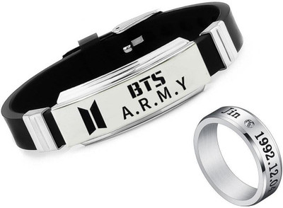 University Trendz Alloy, Stainless Steel Silver Silver, Black Jewellery Set(Pack of 1)