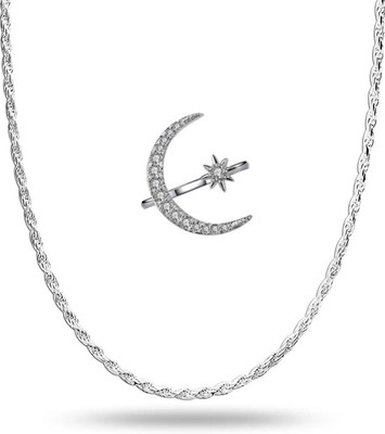 MAATRCHAAYA Stainless Steel Sterling Silver Silver Jewellery Set(Pack of 2)