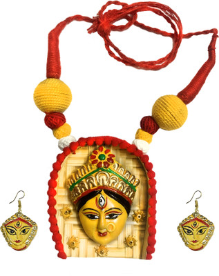 SharanyaD Terracotta Yellow, Red Jewellery Set(Pack of 3)