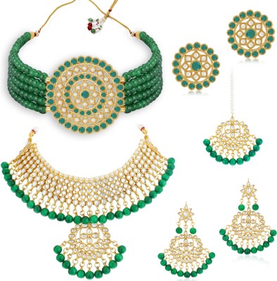 Sukkhi Alloy Gold-plated Green Jewellery Set(Pack of 1)