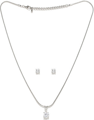Oomph Alloy Silver Silver, White Jewellery Set(Pack of 2)