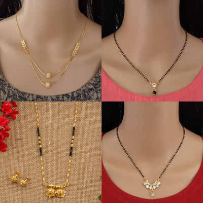 RAMDEV ART FASHION JEWELLERY Alloy Gold-plated Gold Jewellery Set(Pack of 4)