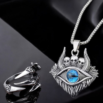 Rgulus Alloy Rhodium Blue, Silver Jewellery Set(Pack of 2)