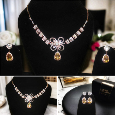 ARTI FASHIONS STORE Alloy Gold-plated Gold, White Jewellery Set(Pack of 1)