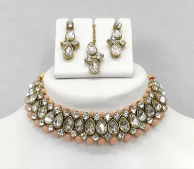 White pearl Alloy Gold-plated Platinum Jewellery Set(Pack of 1)