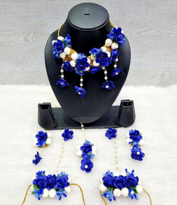 kalp creations Fabric Blue Jewellery Set(Pack of 1)