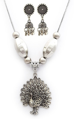 house of common Brass Silver Silver Jewellery Set(Pack of 1)