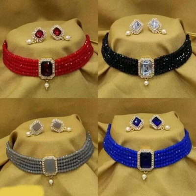 Ruhi Alloy Gold-plated Multicolor Jewellery Set(Pack of 2)