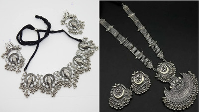 COSMODUST Oxidised Silver Silver Silver Jewellery Set(Pack of 4)