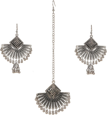 Zoey Oxidised Silver Silver Jewellery Set(Pack of 1)