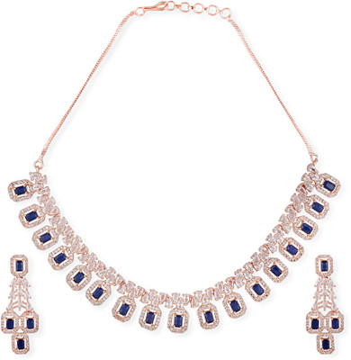 Manuvi Jewels Alloy Silver, Blue Jewellery Set(Pack of 3)