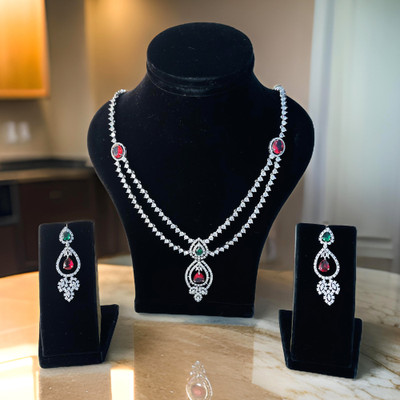 J D Jewellers Alloy Sterling Silver Multicolor Jewellery Set(Pack of 1)