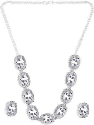 Opus Gems Alloy Silver White Jewellery Set(Pack of 1)