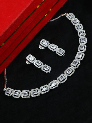 joy of jewels Brass Silver Jewellery Set(Pack of 1)