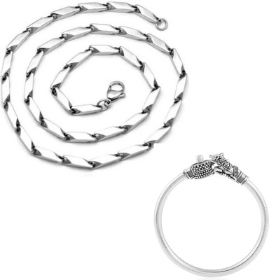 MAATRCHAAYA Stainless Steel Silver Silver Jewellery Set(Pack of 2)