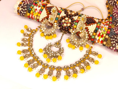 Zarmar fashion Stone, Crystal Gold-plated Gold, Yellow Jewellery Set(Pack of 1)