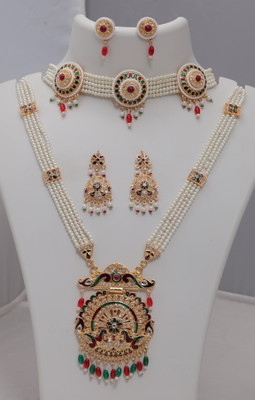 Krishna Creation Alloy Gold-plated Multicolor Jewellery Set(Pack of 1)