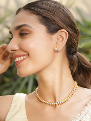 RUBANS Brass Gold-plated Gold Jewellery Set(Pack of 1)