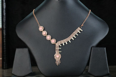 Shreeji Jewels Brass Rose Gold Jewellery Set(Pack of 2)