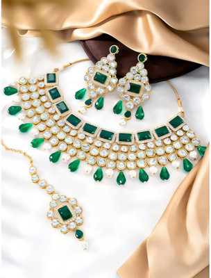 RAUNAK CREATION Alloy Gold-plated Green Jewellery Set(Pack of 1)