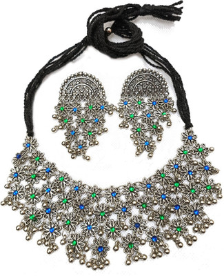 house of common Alloy Silver, Blue Jewellery Set(Pack of 2)