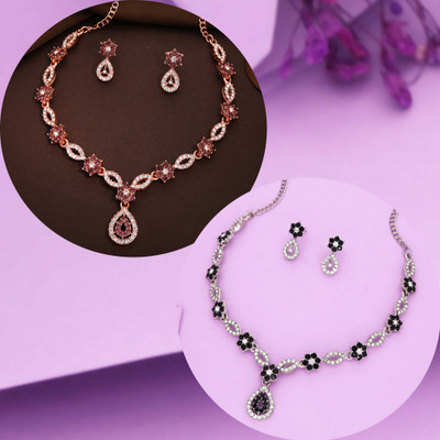 Vedda Brass Gold-plated Silver, Brown, Black Jewellery Set(Pack of 1)