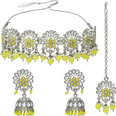 LUXOR Brass, Copper, Alloy Silver Yellow, Silver Jewellery Set(Pack of 1)