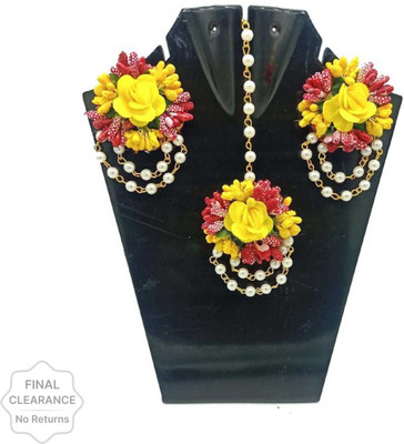 Ratson Fabric Red Jewellery Set(Pack of 1)