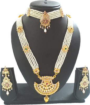 ora collection Brass Gold-plated Gold Jewellery Set(Pack of 1)