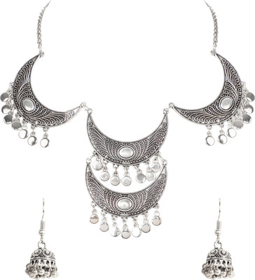 ZUKHRUF Oxidised Silver Silver Silver Jewellery Set(Pack of 1)
