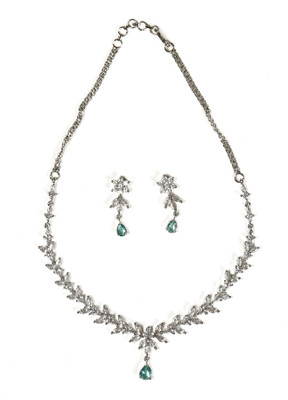 RANIT CREATION Brass Rhodium Turquoise Jewellery Set(Pack of 1)