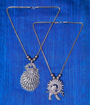 Maity Mitra Oxidised Silver Silver Silver Jewellery Set(Pack of 2)