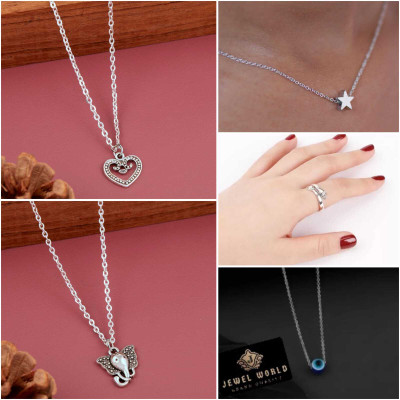 Jewel WORLD Metal, Silver Sterling Silver Silver, Multicolor Jewellery Set(Pack of 5)