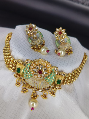 Aadesh Creation Alloy Multicolor Jewellery Set(Pack of 1)