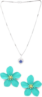 Gauri Fashions Stone Silver, Blue Jewellery Set(Pack of 1)