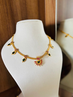 Matangi Jewels Copper Gold-plated Green Jewellery Set(Pack of 1)