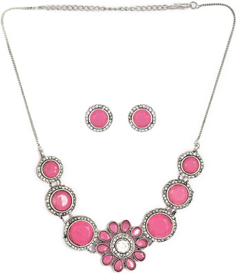 SKG Fashion Store Alloy Pink Jewellery Set(Pack of 1)