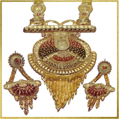 Aditya jewels Alloy Gold-plated Gold Jewellery Set(Pack of 1)