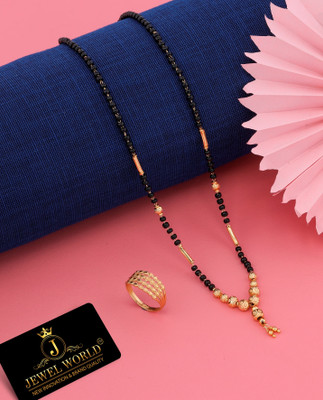 Bright STYLE Metal, Alloy Gold-plated Gold, Black Jewellery Set(Pack of 1)
