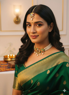 Ruvya Jewels Brass Gold-plated Gold, Multicolor Jewellery Set(Pack of 1)