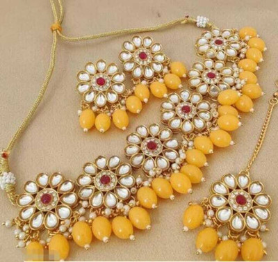 ARADHEMA Alloy Gold-plated Yellow Jewellery Set(Pack of 1)