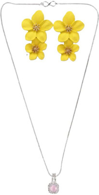 SKG Fashions Stone Pink, Yellow Jewellery Set(Pack of 1)