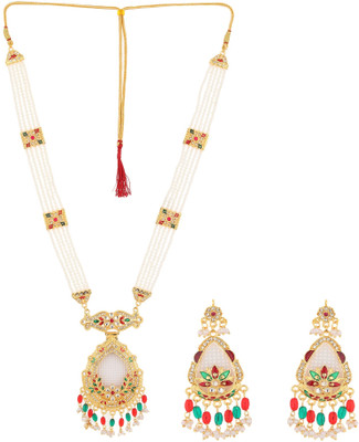Dreamish Imitation Brass, Stone, Mother of Pearl, Alloy Gold-plated Multicolor Jewellery Set(Pack of 2)