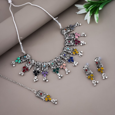 VISITART JEWELLERY Alloy Silver Jewellery Set(Pack of 1)